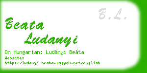 beata ludanyi business card